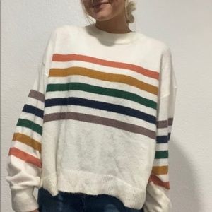 White stripped sweater